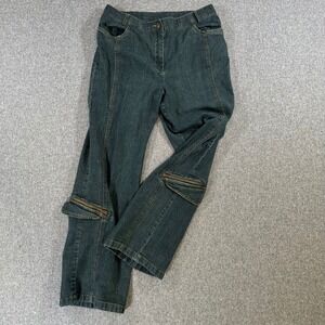 Urban by par haggar Pants Womens 10P Cargo Blue Zipper Pocket Petite Denim